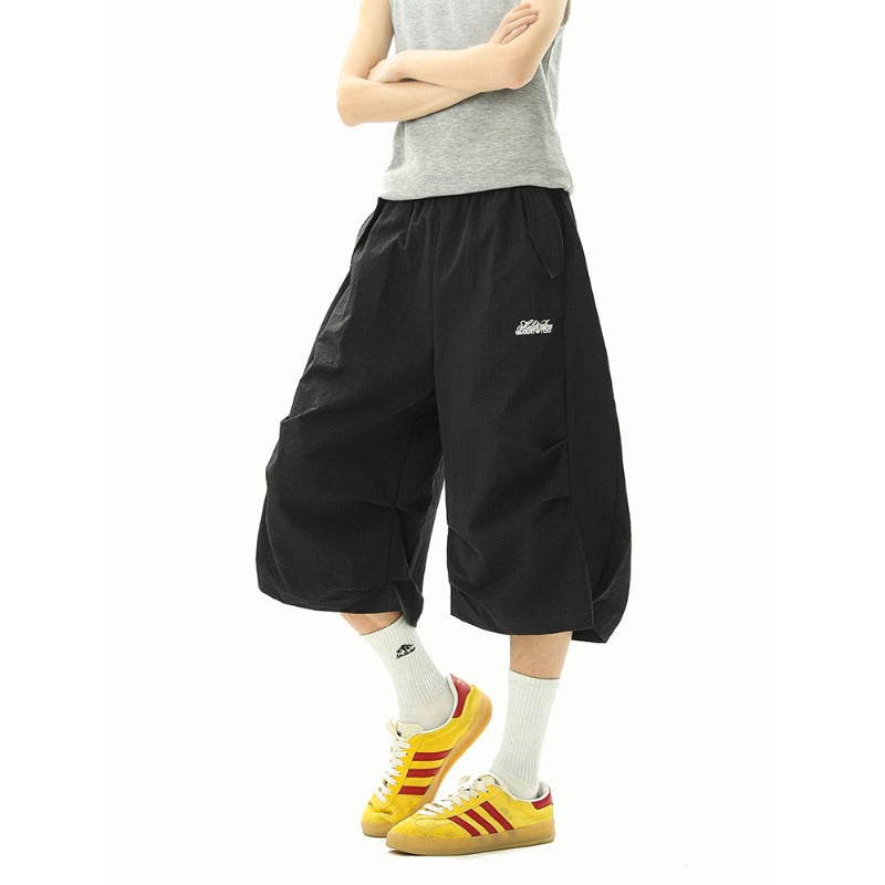 Women casual pant summer thin loose cropped pants