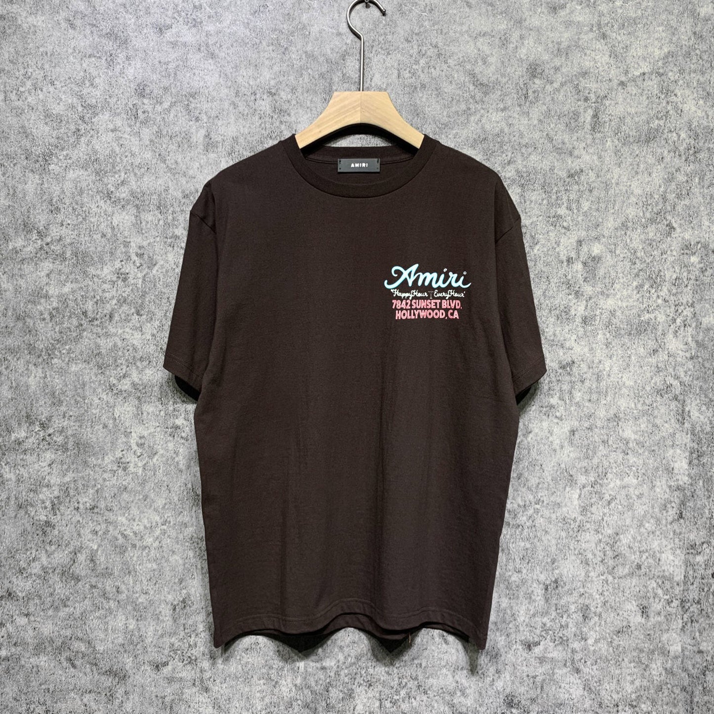 Amiri t shirts wine glass letterprinting short sleeves
