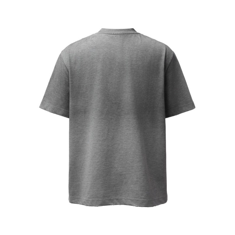 Men's t-shirts: american retro heavyweight double yarn printed graphic tee - distressed design, high street style, relaxed fit short sleeve