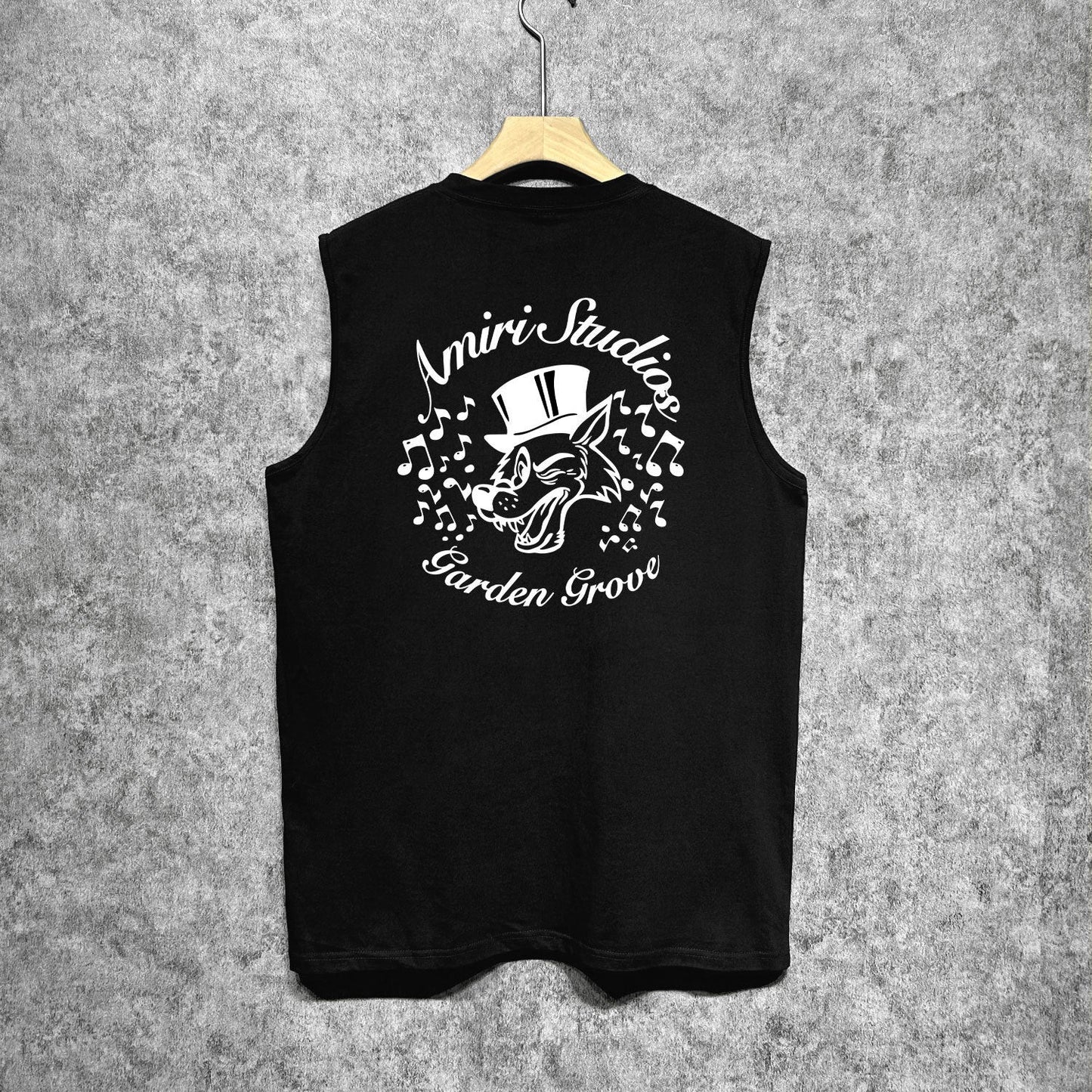 Amiri tank top hat big gray wolf printing