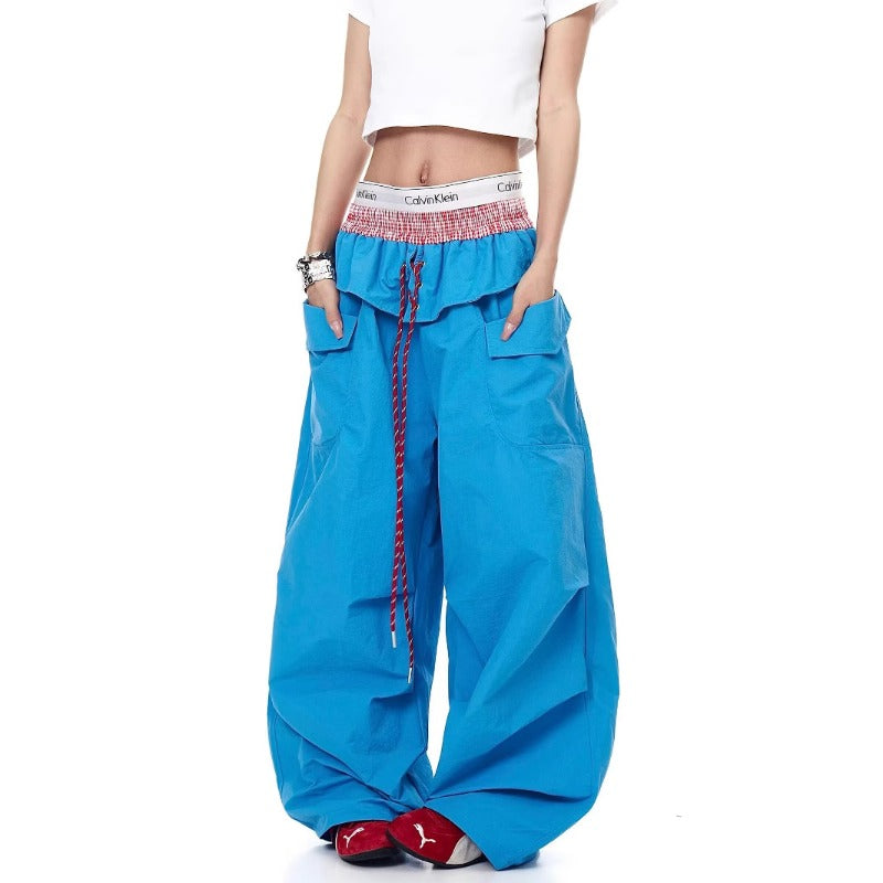 Womens casual pants womens loose dopamine paratrooper cargo pants