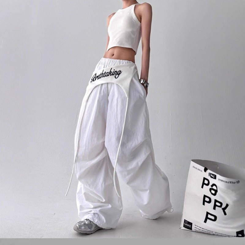 Women casual pants retro women's summer loose wide-leg pants