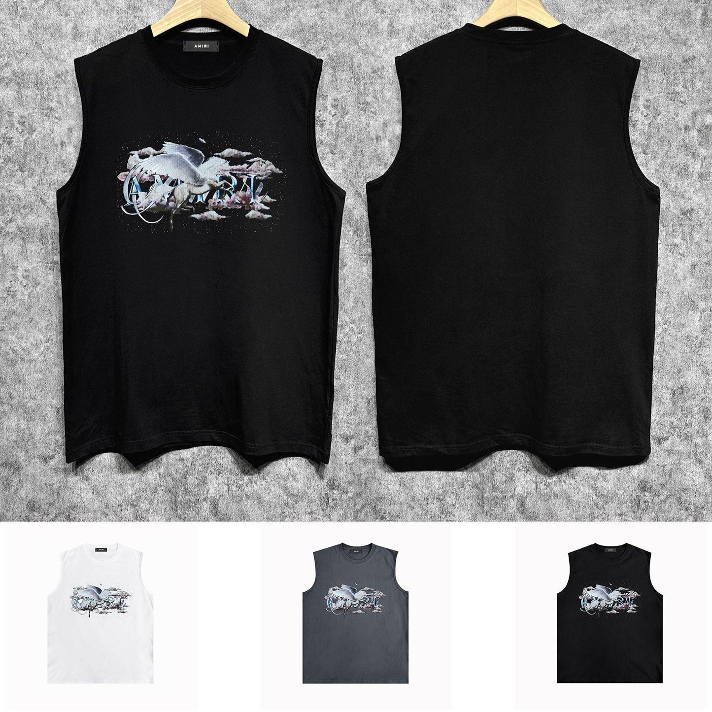 Amiri tank top caiyun pegasus printing
