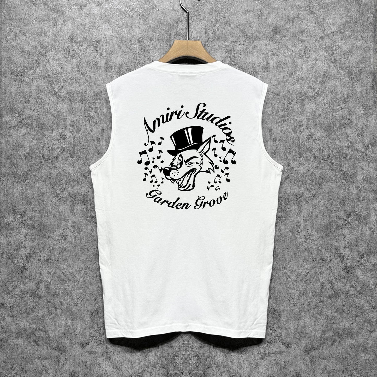 Amiri tank top hat big gray wolf printing