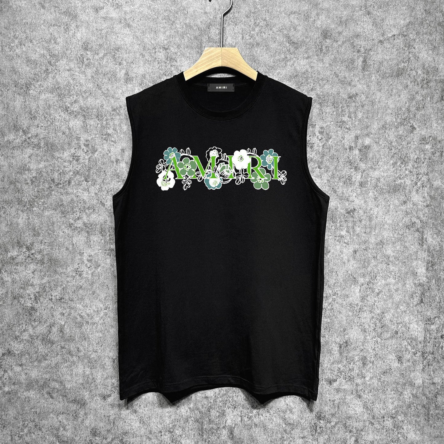 Amiri tank top ruffle letterprinting