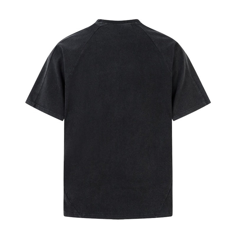 Men's t-shirts: american streetwear summer washed & distressed deconstructed design, premium unisex short-sleeve tee