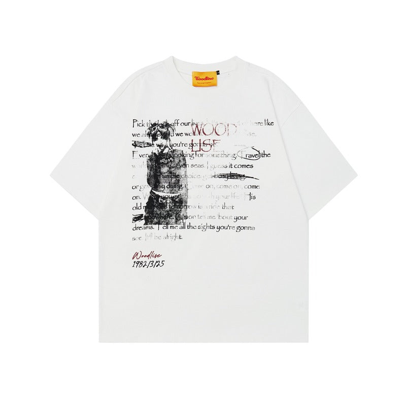 Men's t-shirts: wt american streetwear retro girl graphic design, men's loose fit premium unisex short sleeve tee
