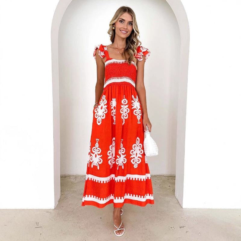Women's dress: hot-selling european and american style beach dress for women on amazon - vacation-ready printed bandeau dress