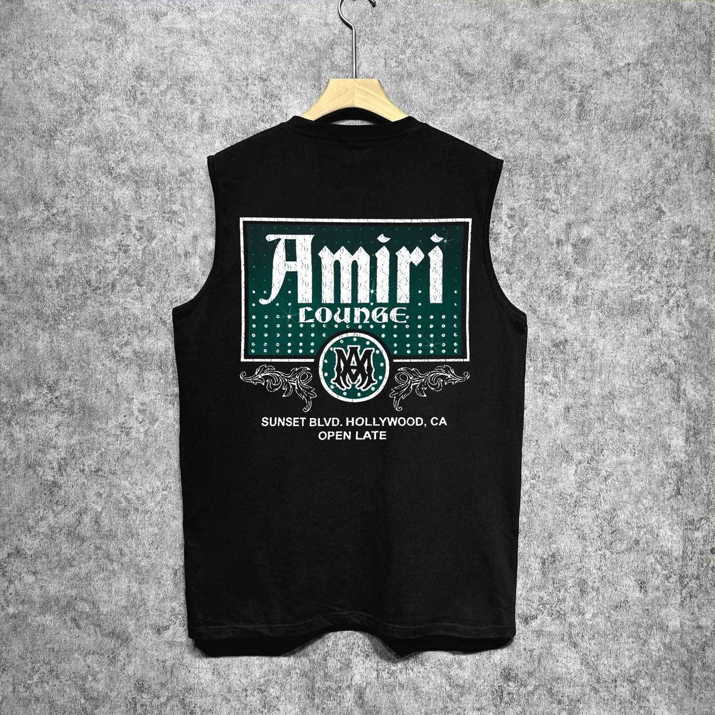 Amiri tank top flower diamond nameplate printing