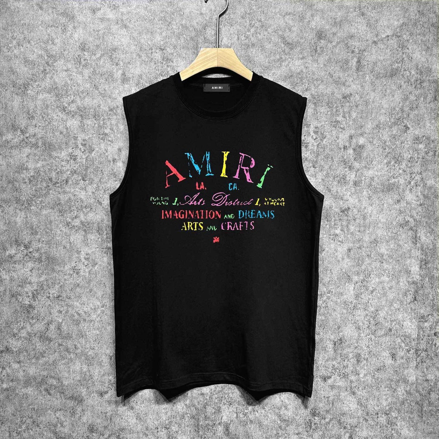 Amiri tank top watercolor cartoon letterprinting