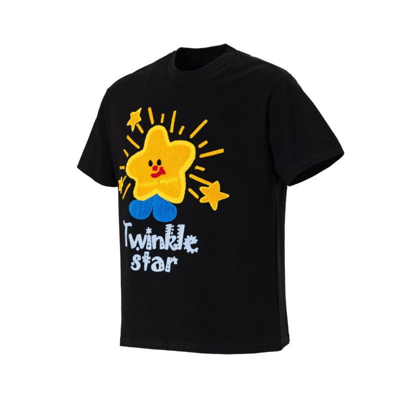 Men's t shirts t american street summer street trendy fun towel embroider design men's classy fitted short sleeve t-shirt