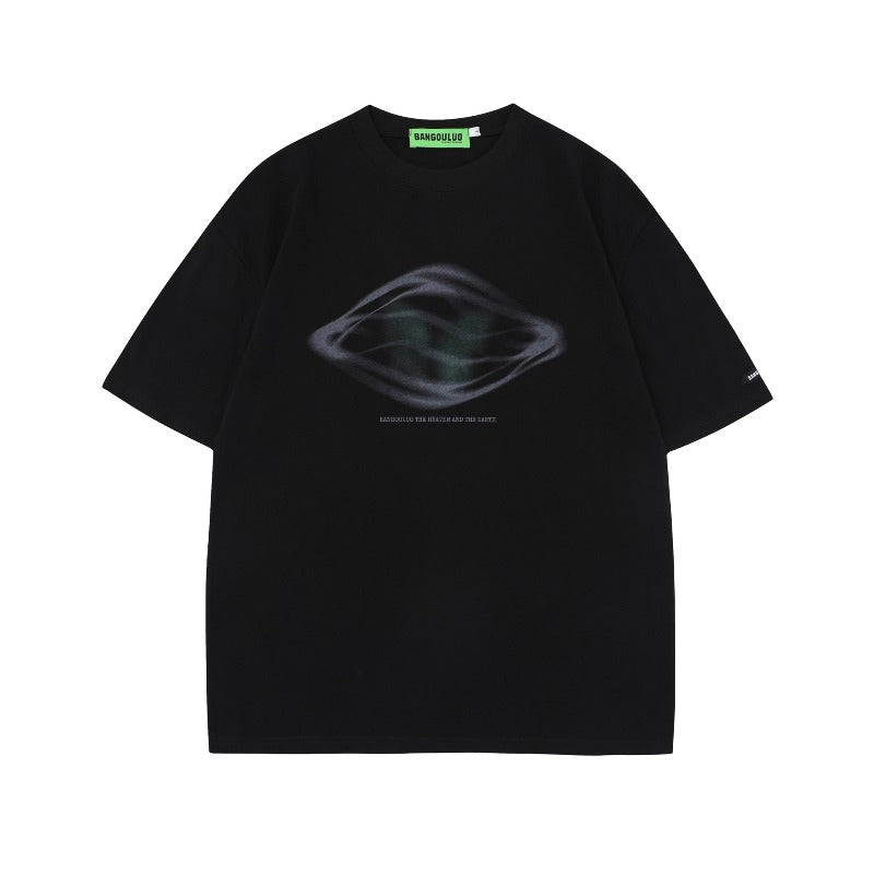 Men t shirts mankun spring american fashionable brand high street rapper art sense of design geometric loose short-sleeved t-shirt