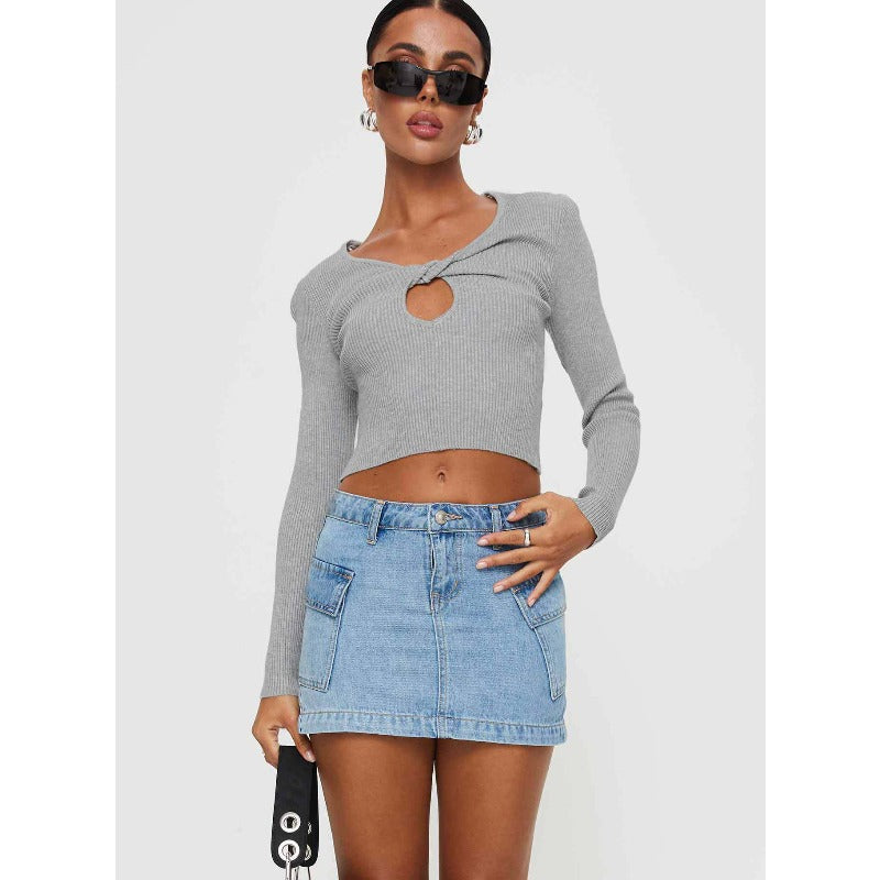 Women's dress: european and american summer cross-border trade, washed denim mini skirt - elegant and chic