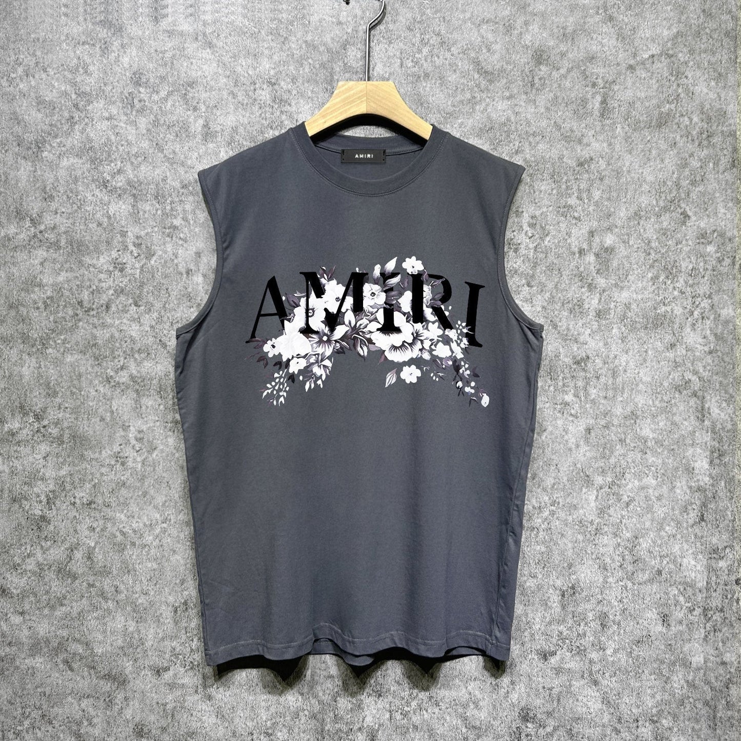 Amiri tank top colorless floral print
