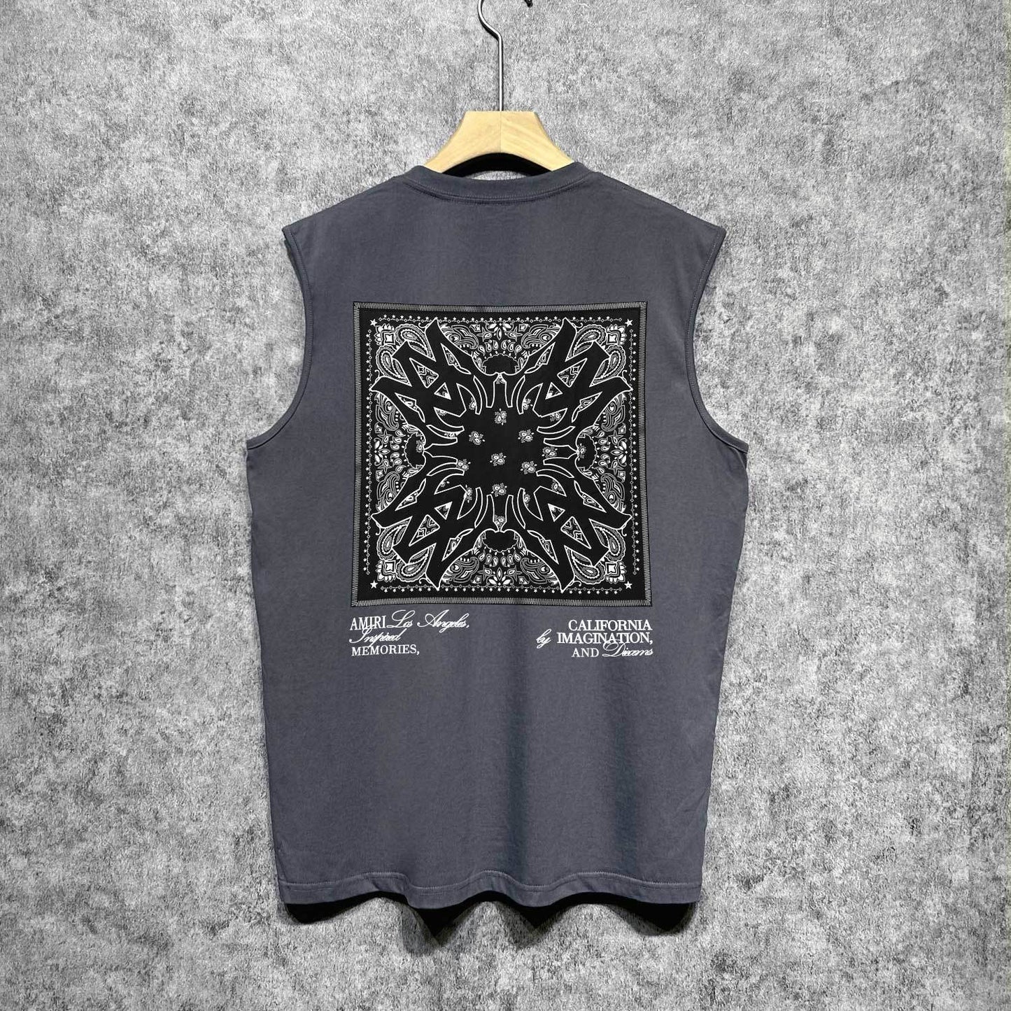 Amiri tank top simple logo square scarf printing