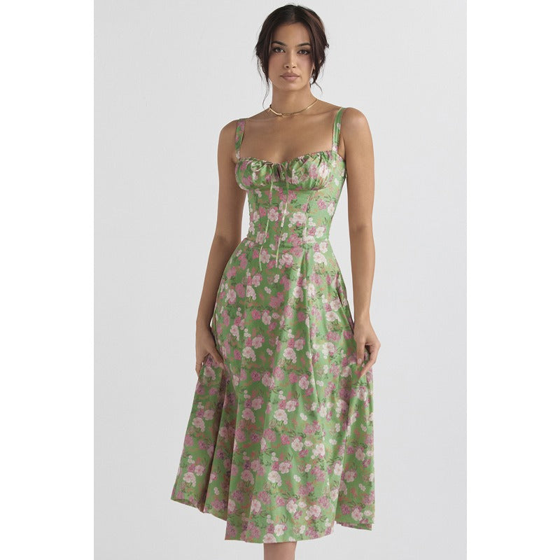 Women's dress: amazon bestseller - summer chic, elegant, high-end, spaghetti strap, soft & feminine style - french-inspired dress for women