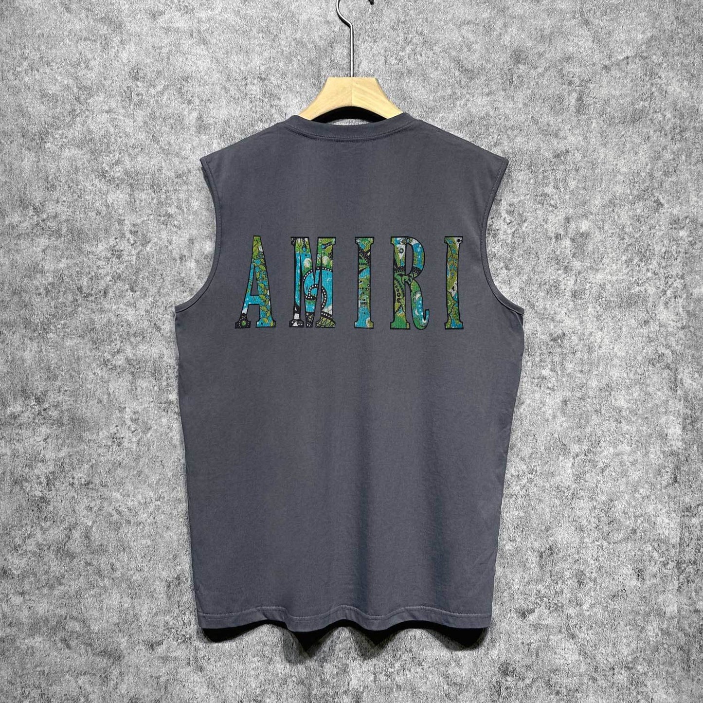 Amiri tank top waist flower camouflage letterprinting