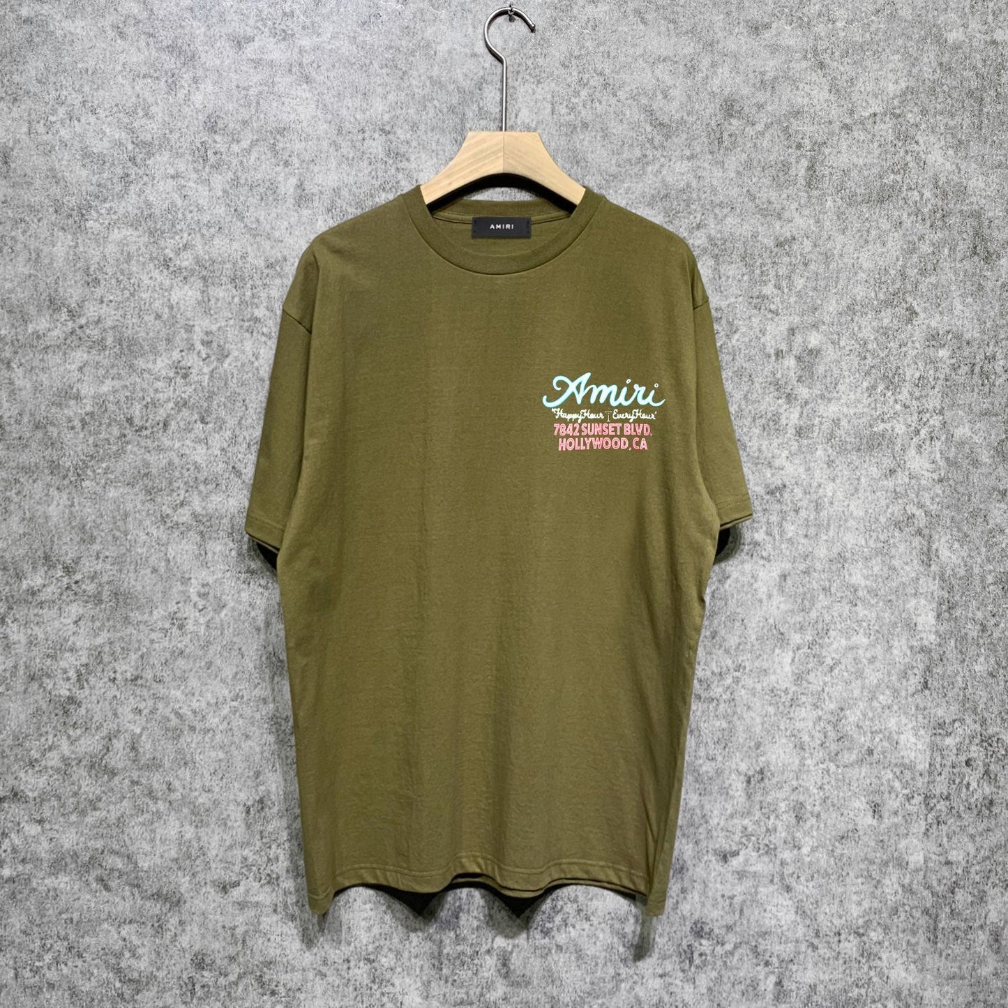 Amiri t shirts wine glass letterprinting short sleeves