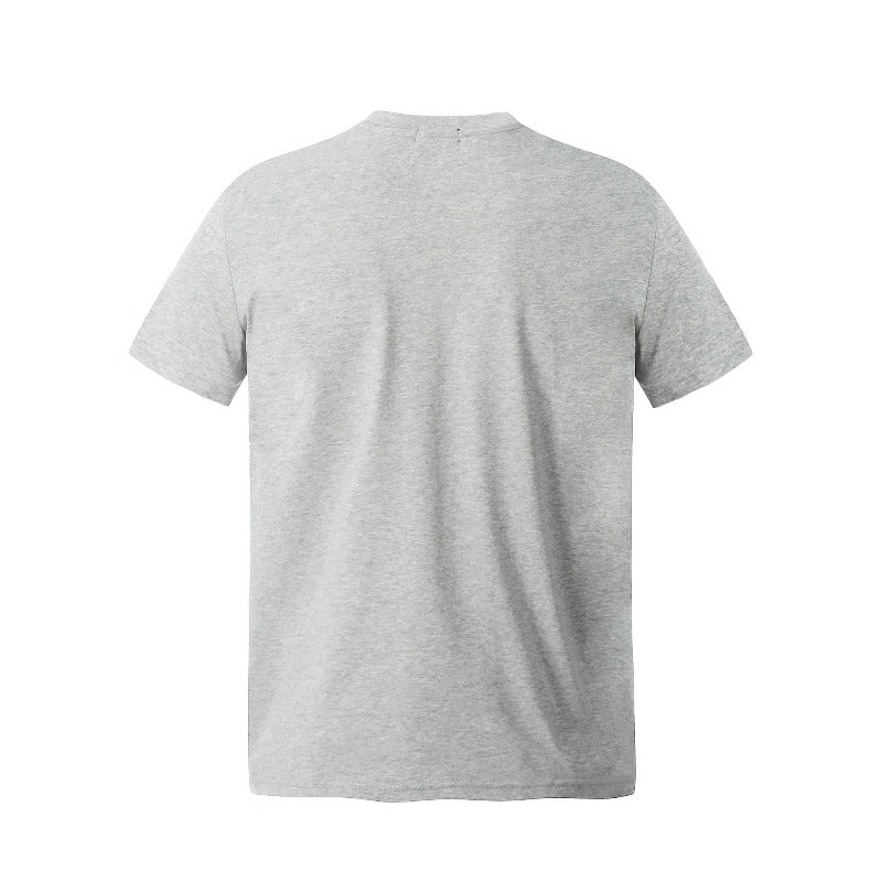 Men's t-shirts: american streetwear summer solid color deconstructed high-end small collar design loose fit short sleeve tee