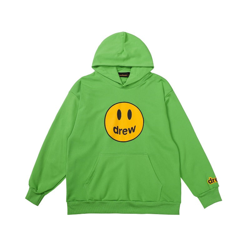Drew house hoodie - autumn/winter d@ew classic smiley face letter print hooded sweatshirt (available in fleece and terry loop)