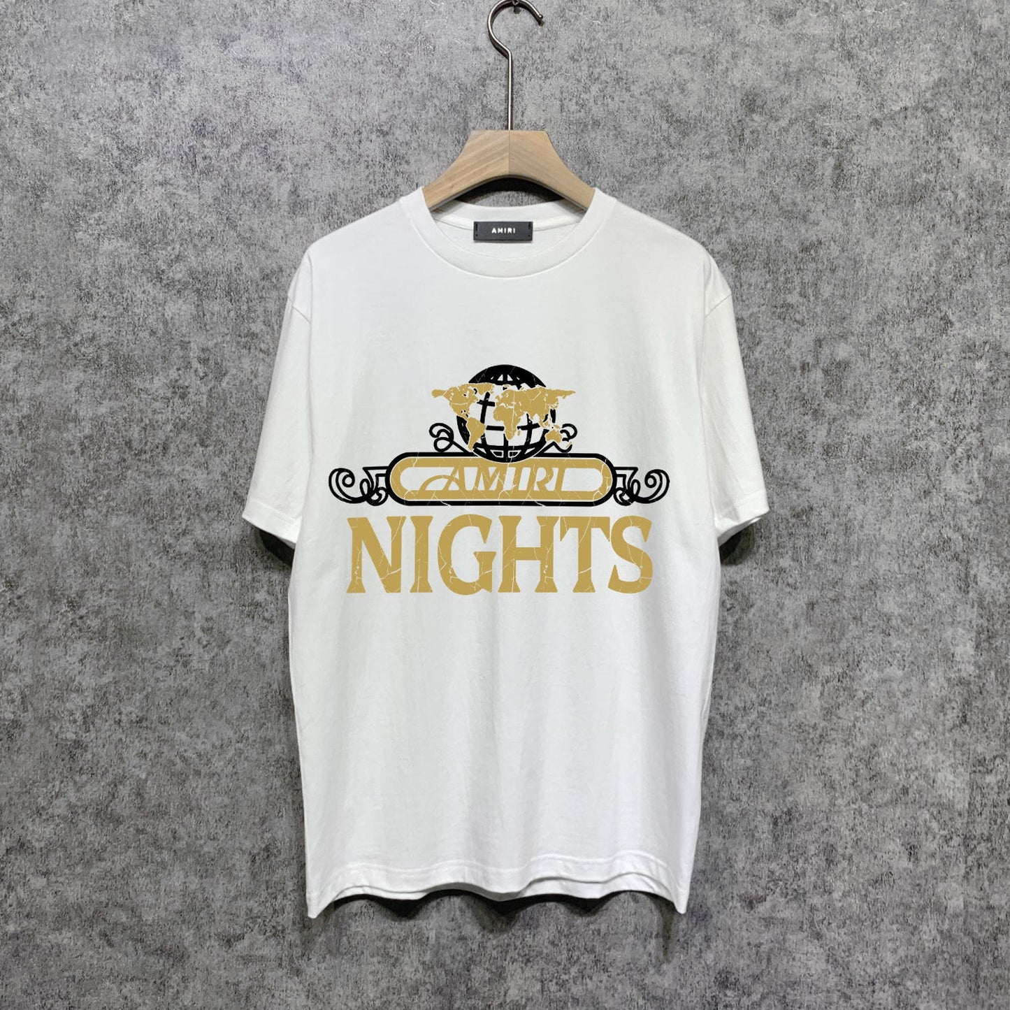 Amiri t shirts earth letter printing short sleeve