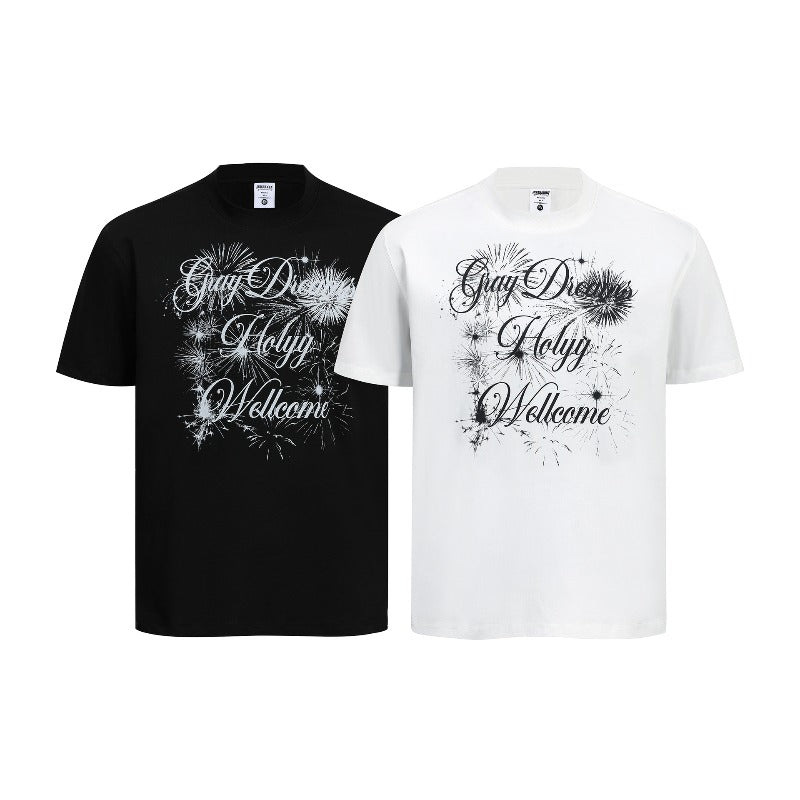 Men t shirts w american high street retro street trendy couple style niche style trendy brand design men's round neck fitted version short-sleeved t-shirt