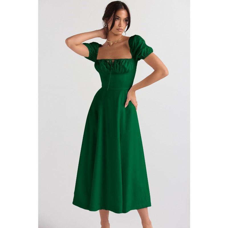 Women's dress: amazon bestseller - summer chic, elegant, high-end, spaghetti strap, soft & feminine style - french-inspired dress for women