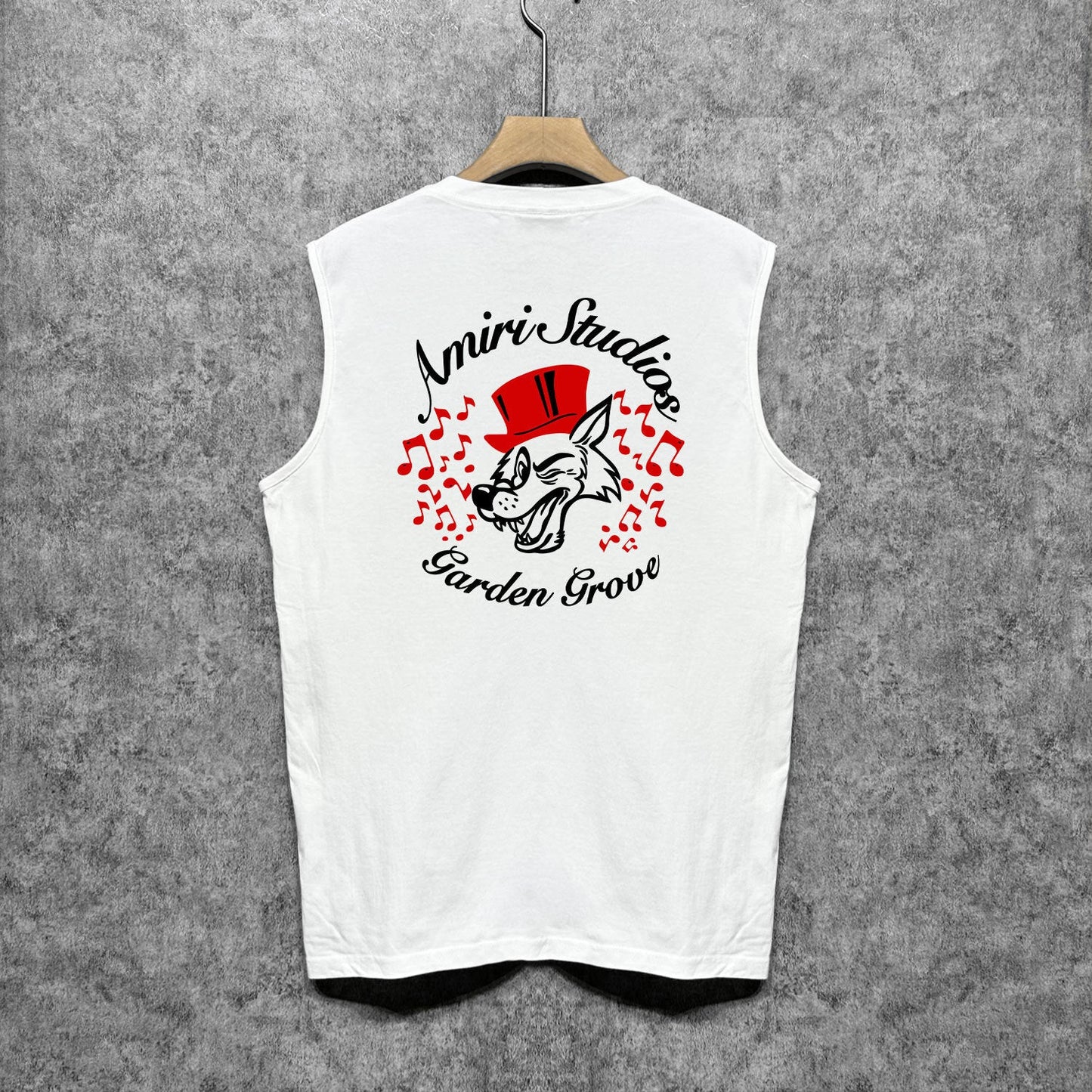 Amiri tank top hat big gray wolf printing