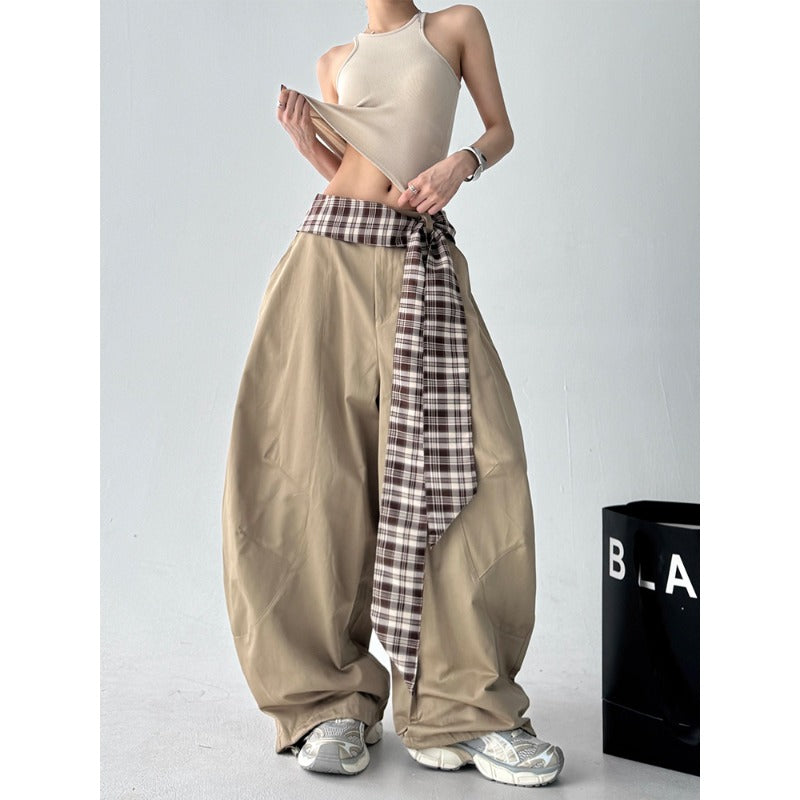 Women casual pants summer loose high waist thin