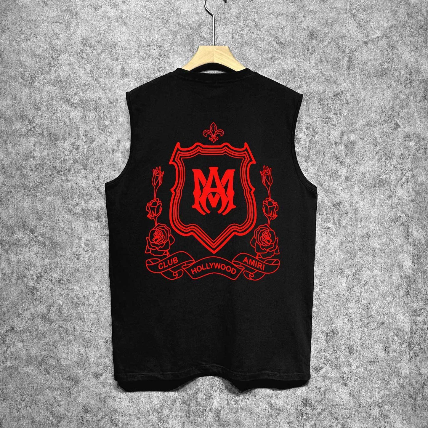 Amiri tank top flower shield printing