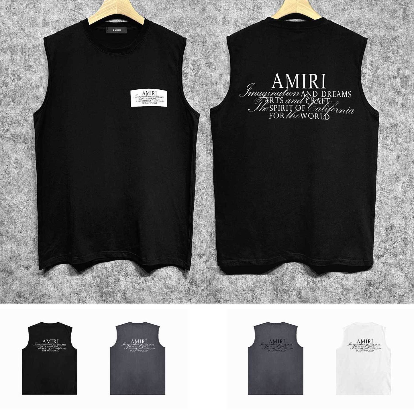 Amiri tank top hollywood art word printing
