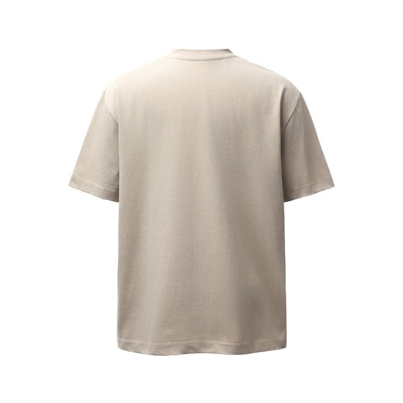 Men's t-shirts: american retro heavyweight double yarn letter print crew neck design, men's high street loose fit short sleeve tee