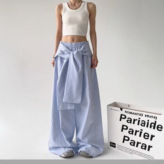 Women casual pant stripes wide legs
