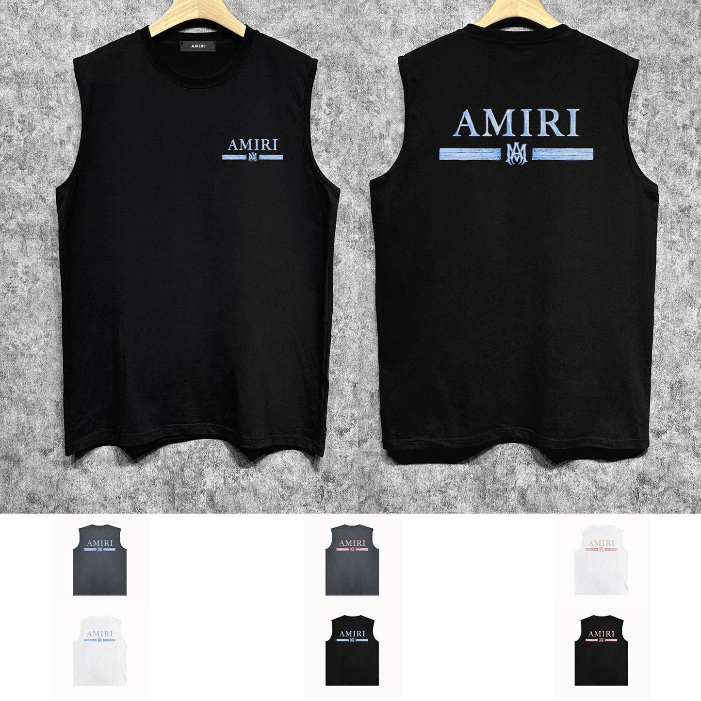 Amiri tank top with crayon horizontal stripes printing