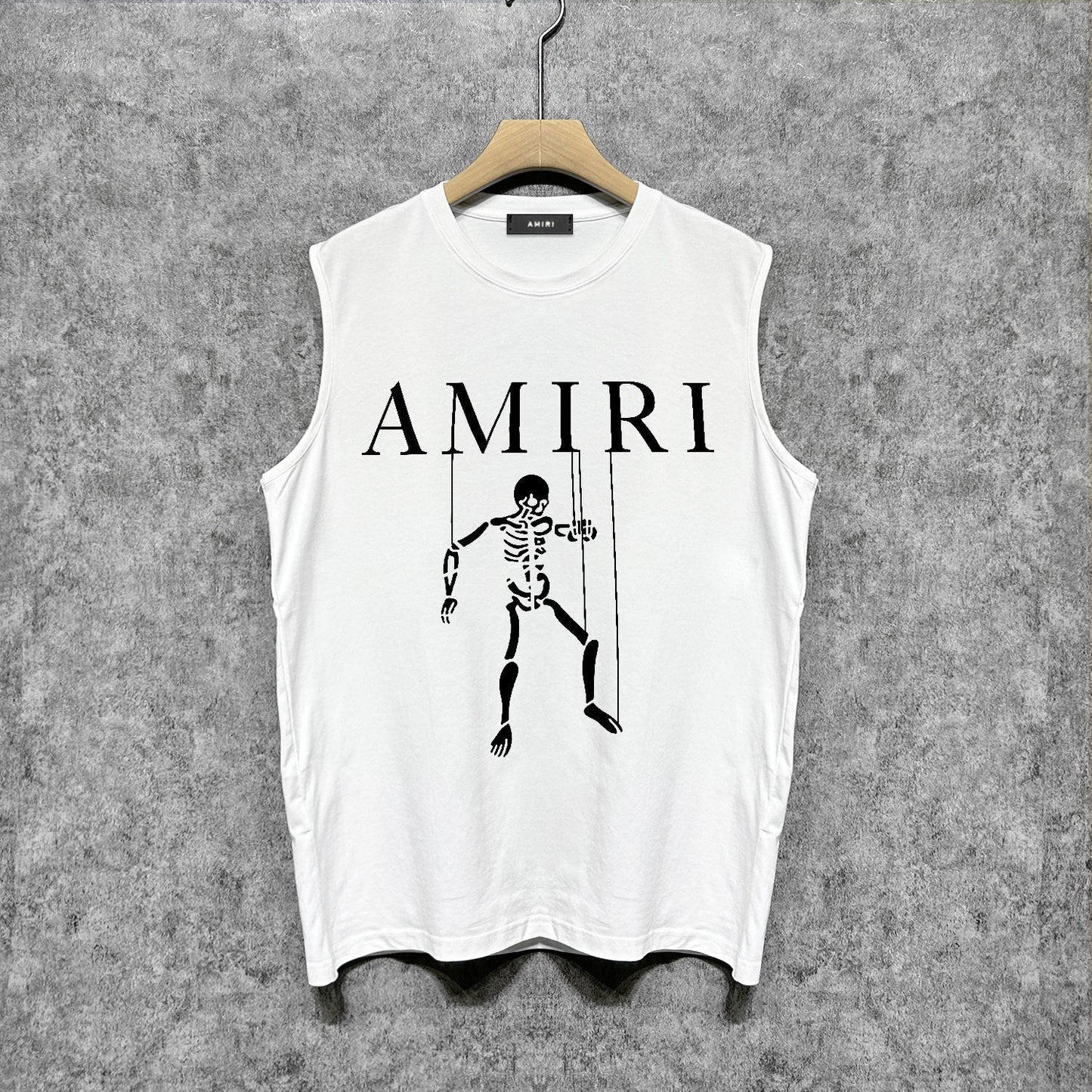 Amiri tank top skull puppet printing