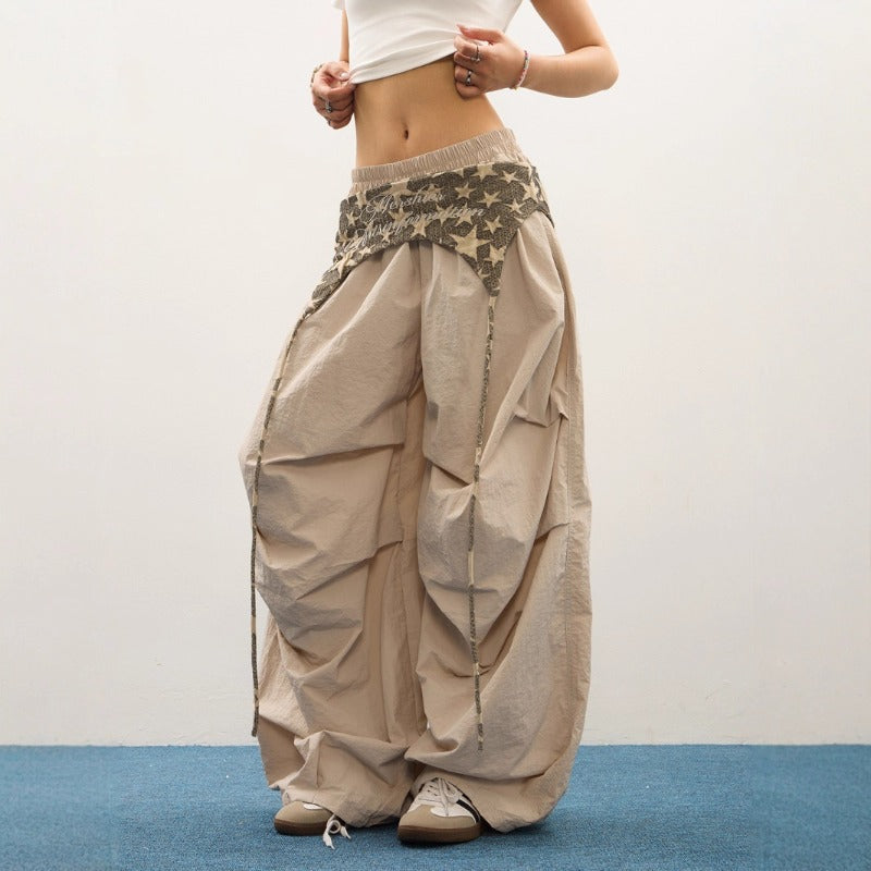 Women casual pants women's summer loose stacking fart curtain overalls