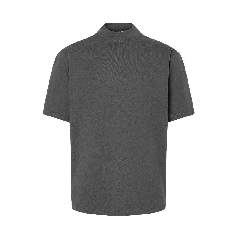 Men's t-shirts: minimalist summer base layer, solid color, premium feel, mandarin collar, new design, men's relaxed fit short sleeve tee