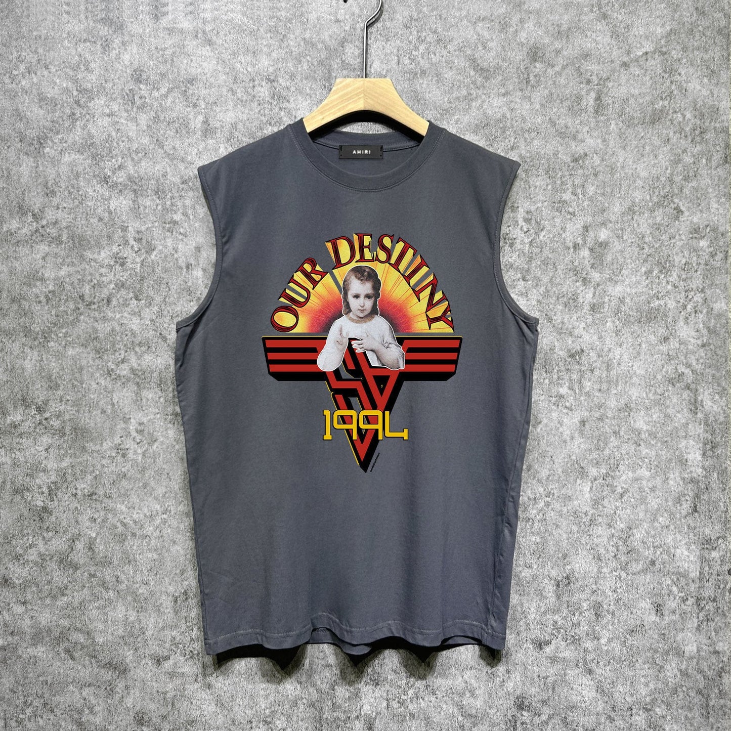 Amiri tank top oil painting girl printing
