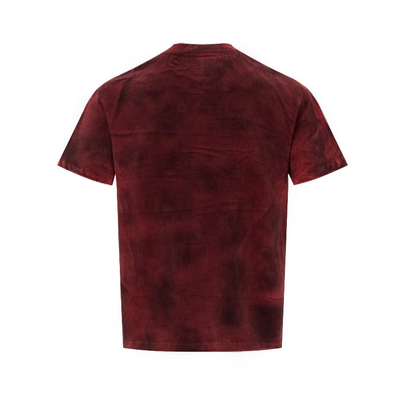 Men's t-shirts - american high street retro streetwear couple style washed and distressed design - men's crew neck slightly loose fit short sleeve t-shirt