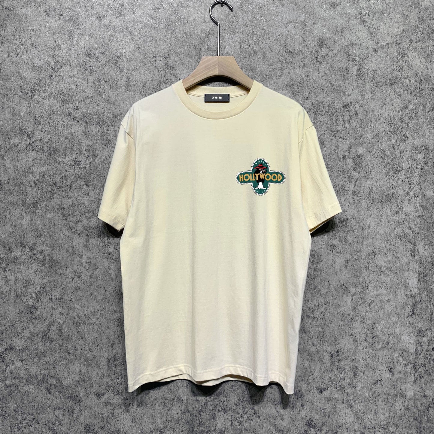 Amiri t shirts gray wolf cross printing short sleeve