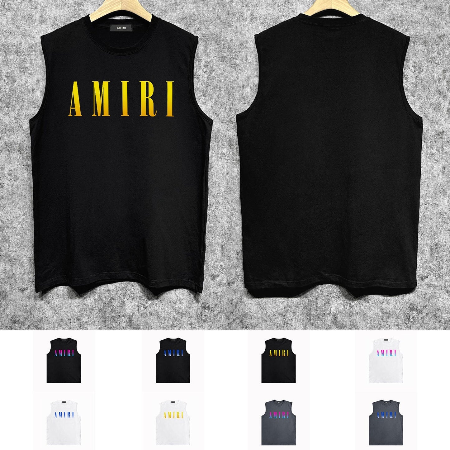 Amiri tank top gradient simple letter printing