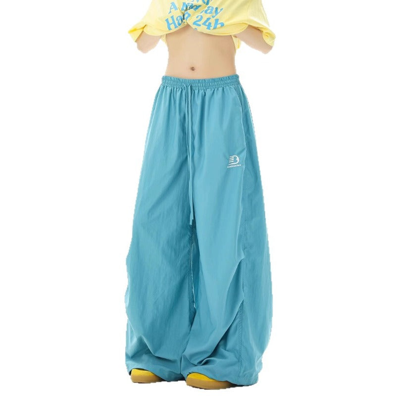 Women casual pants women's summer thin loose quick-drying wide-leg pants