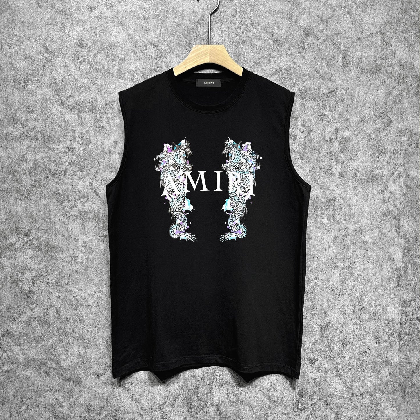 Amiri tank top double dragon print