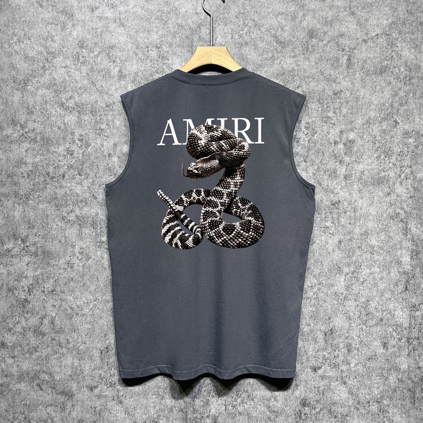 Amiri tank top giant snake letter print