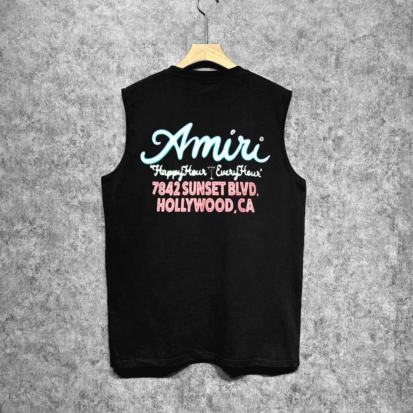 Amiri tank top wine glass letterprinting