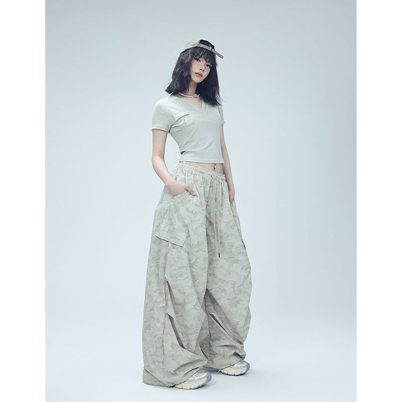 Womens casual pants camouflage trousers summer hip hop jazz overalls