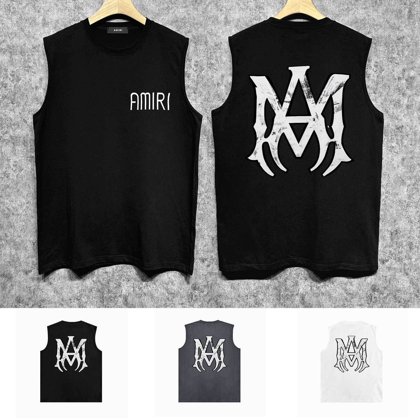Amiri tank top mottled spider print