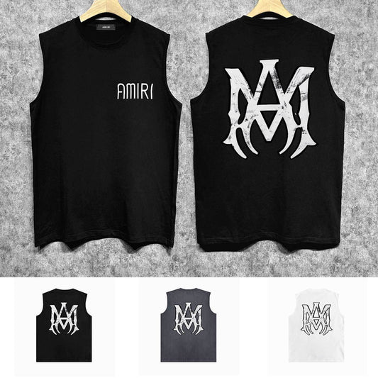 Amiri tank top mottled spider print