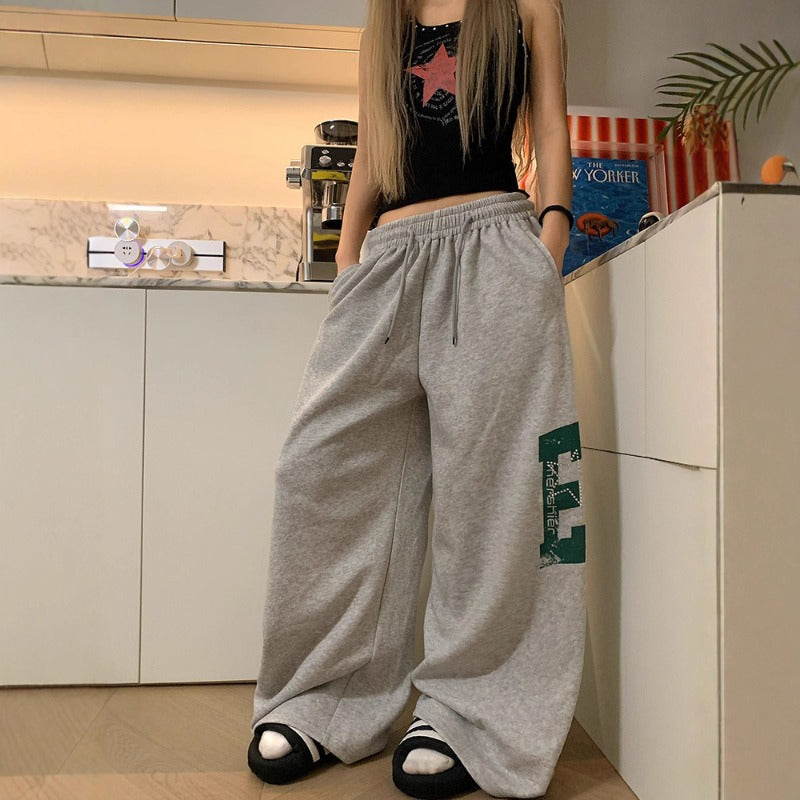 Women casual pants retro loose women trousers