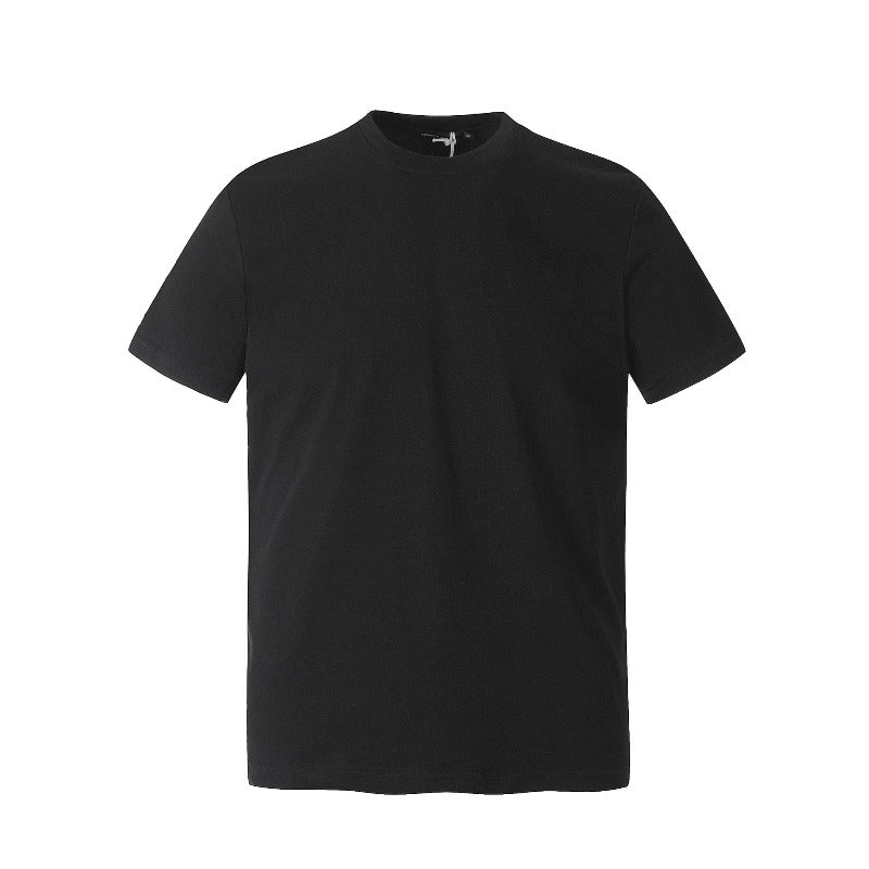 Men's t-shirts: american streetwear summer solid color deconstructed high-end small collar design loose fit short sleeve tee